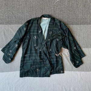 California Dreaming Silk Kimono Wrap Top